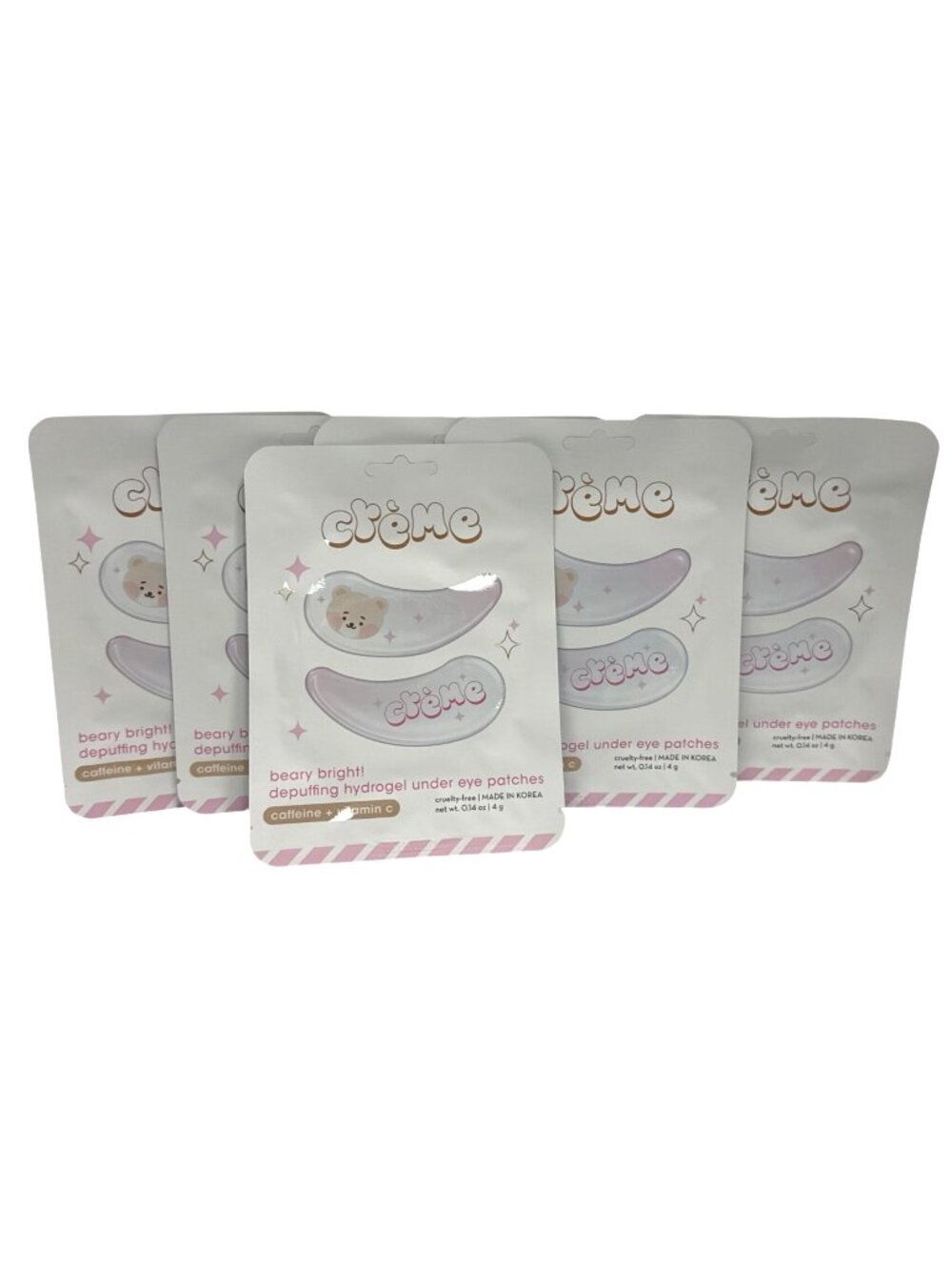 Creme Shop Bearry Bright Depuffing Hydrogel Under Eye Patches 6 Sets Caffiene
